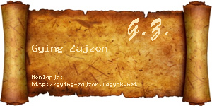 Gying Zajzon névjegykártya